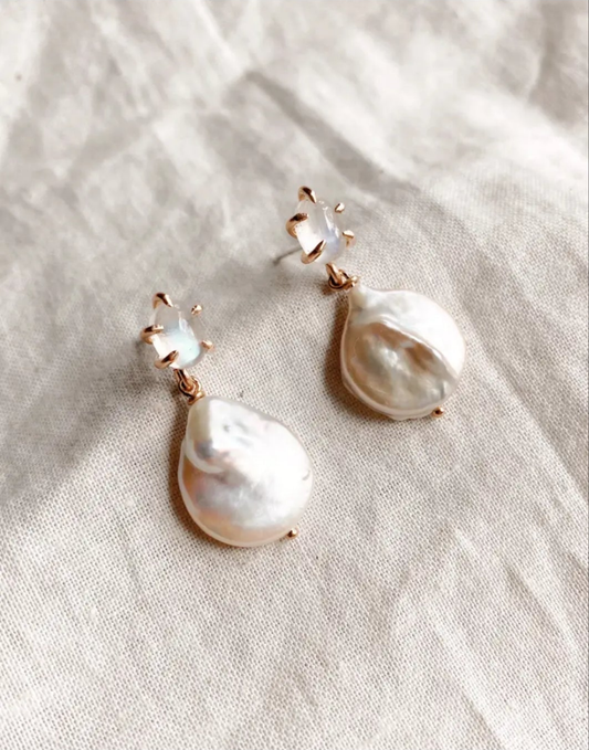 Moonstone & Pearl Drops
