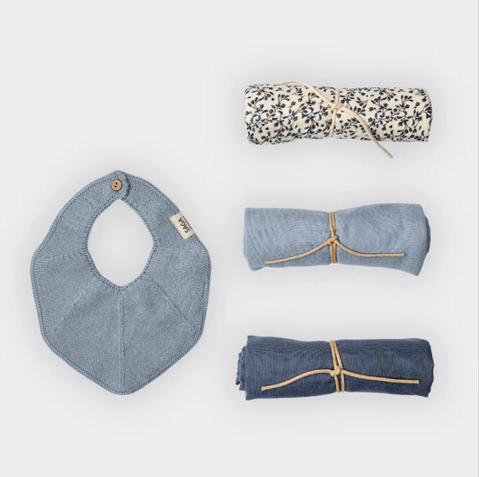 100% Organic Cotton Powder Blue Baby Gift Box