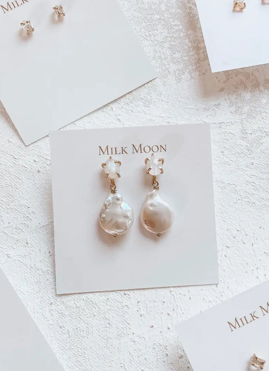 Moonstone & Pearl Drops