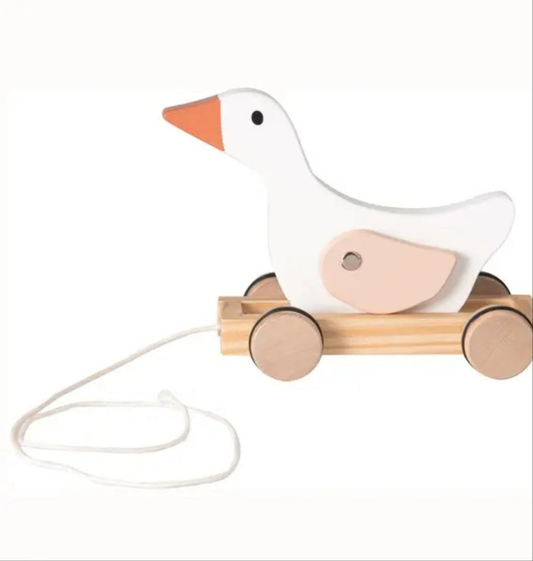Handcrafted Wooden Pull Along Duck